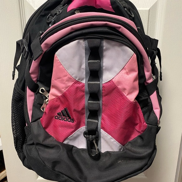 Pink and Black Adidas Backpack